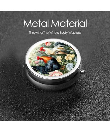 Shop Portable 3 Compartment Pill Box - Rooster Design Travel Organizer for Vitamins & Medicines - Perfect Gift - Buy Online on GoSupps.com