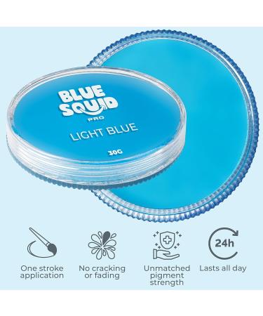 Blue Squid PRO Face Paint - Classic Light Blue (30gm) Water Activated Face & Body Paint for Adults/Kids - Professional Makeup for Halloween/SFX - Buy Online on GoSupps.com
