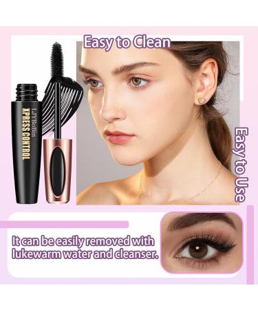 2 Pack Fiber Lash Mascara Lengthening Thick Waterproof Black Mascara Long Lasting Smudge-proof Clear Tube Mascara All Day Exquisitely Full - Buy Online on GoSupps.com