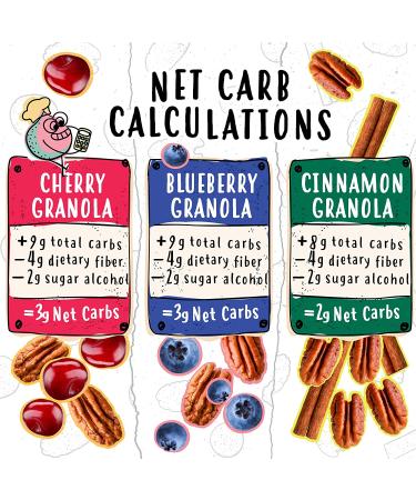 Blueberry Cherry Cinnamon Keto Granola Cereal Variety Pack | Low Carb Snack | 2-3g Net Carb | 11 oz (Pack of 3) - Buy Online on GoSupps.com