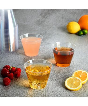 FOCUSLINE 9 oz Clear Plastic Cups - 100 Pack | Reusable & Heavy Duty Tumblers for Wedding, Thanksgiving, Halloween, Christmas Party - Buy Online on GoSupps.com