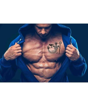 Dopetattoo Skeleton of Neptune Poseidon Temporary Tattoos - 6 Sheets, Neck Arm Chest, for Women Men Adults - Buy Online on GoSupps.com