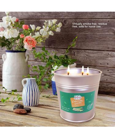 Large 3-Wick Citronella Scented Candle - Smokeless Metal Bucket for Outdoor Camping | Perfect Gift Set for Women & Birthdays - Soy Wax & Essential Oils - Buy Online on GoSupps.com