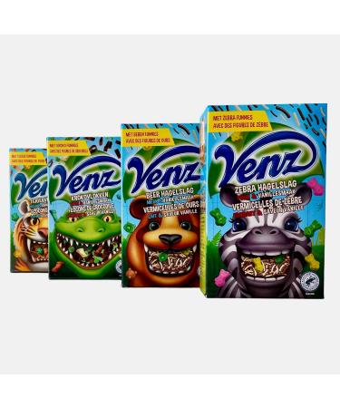 Venz Hagelslag & Vlocken Economy Pack - 4 Packs Beer Zebra Tijger Kroko (1 160g) + Benefux Refreshing Towel | International Shipping - Buy Online on GoSupps.com