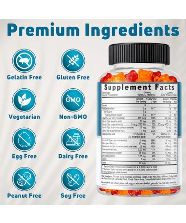 Kids Multivitamin Gummies 30-60 Day Supply with 14 Essential Kids Vitamins & Minerals. Toddler Vitamins for Overall Wellness. Non-GMO Gelatin-Free Gluten-Free Vegetarian Children Vitamin 60 Count (Pack of 1) - Buy Online on GoSupps.com