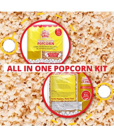 Popcorn Machine Supplies Set - 10 Bags of Large Butterfly Kernels, Salt Seasoning, Popcorn Oil & 200 Paper Popcorn Bags- 1 oz. Refill Kit - Buy Online on GoSupps.com