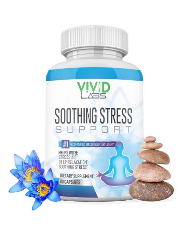 Soothing Stress Natural Calming Support for Tension and Restlessness, Promotes Focus, Balanced Emotions, Positivity - B Vitamins, Magnesium, Ashwagandha, Rhodiola, Chamomile & More - 60 Capsules