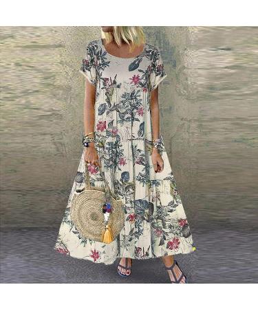 Gemkonsey Women's Floral Flowy Maxi Dress - Summer Beach Party Tunic, Purple Small - Buy Online on GoSupps.com