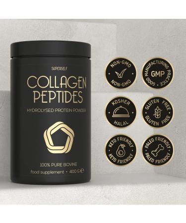 Premium Collagen Powder - Collagen Supplements for Women & Men - Pure Bovine Collagen Peptides 400g - Hydrolysed Collagen Type 1 and 3 for Skin Hair & Nails - Tasteless Dissolves Easily Mixes Well - Buy Online on GoSupps.com