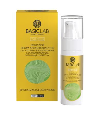 New Approach Sp Z oo BasicLab Dermocosmetics Emulsion facial serum with vitamin C 30 ml for dry and combination skin revitalizes and nourishes the skin The skin looks more radiant smoother and firmer