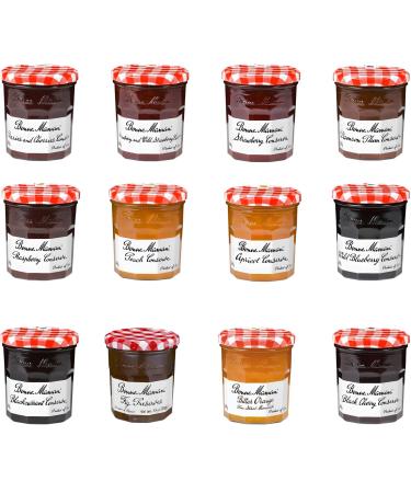 Bonne Maman Jam Pick N Mix - Create Custom Jam Combo with 11+ Flavours | Wild Blueberry Damson Plum Strawberry Conserve Blackcurrant Conserve | Jam Gift Set for Jam Lovers - Pack of 6