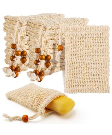 NICEMOVIC 40 Pack Soap Bags Mesh Exfoliating Natural Sisal Fiber Soap Pouch Soap Saver Bags with Drawstring for Bath Massaging and Shower Use