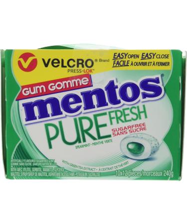 Mentos gum Pure Fresh Velcro Pack Spearmint 24g Pack of 10 - Buy Online on GoSupps.com