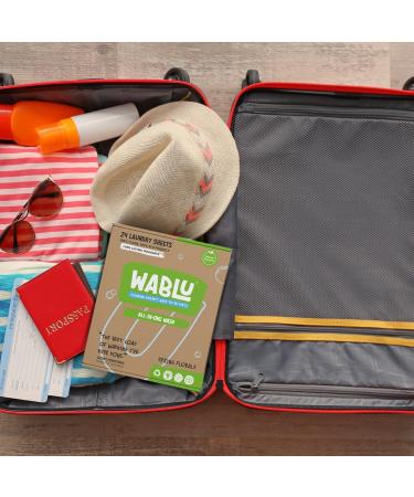 WABLU Coloured Wash Laundry Sheets - Very Berry Scented | Bio Concentrated with Enzymes | Sustainable Alternative for Travel | 24 Washes - Buy Online on GoSupps.com