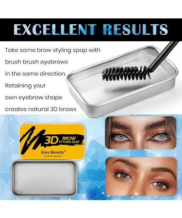2 Pcs Styling Eyebrow Soap Kit 4D Shaping Brows Styling Kits Long-lasting Waterproof Smudge for Brow Balm Feathery Setting Makeup Eyebrow Wax Styling Cosmetics for Natural Eyebrows by Superhairpieces 3 Piece Set - Buy Online on GoSupps.com
