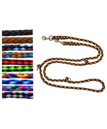 Dog linen large dogs up to 80 kg double linen jumbo 2.40m / 2.80m / 3.50m / 5m adjustable exercise line / guide very stable (5m 5-fold adjustable brownie (black-brown beige-dark brown)) 5m 5-fold brownie (black-Brown-beige-dark brown)