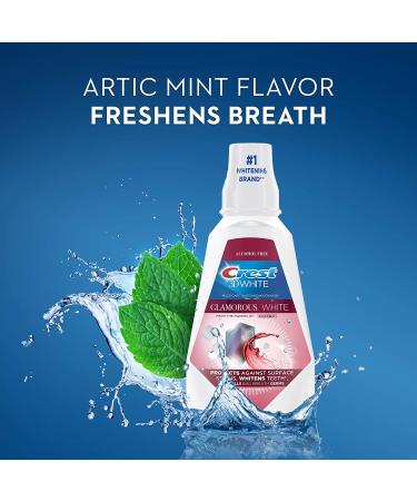 Crest 3D White Glamorous White Multi-Care Whitening Mouthwash Arctic Mint 16 fl oz - Pack of 4 - Buy Online on GoSupps.com