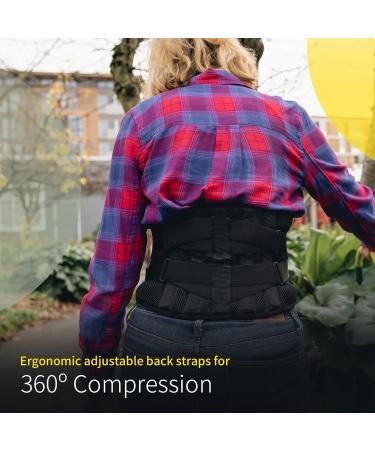 BraceUP Back Brace with Lumbar Pad for Men and Women - Relief for Sciatica & Lower Back Pain - Waist Support Belt for Heavy Lifting - S/M Size (70-90 cm) - Buy Online on GoSupps.com