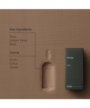 Aesop Tacit Eau de Parfum | Fresh Citrus & Green Fragrance with Yuzu Vetiver and Basil | Unisex | Uplifting & Contemporary Aroma | 1.6 oz - Buy Online on GoSupps.com