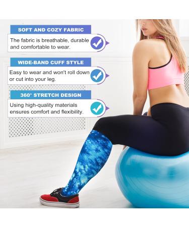 Levsox Oversize Compression Stockings for Men & Women - 15-20 mmHg Knee High Socks for Nurses & Travel - 3 Pair Blue Mix - Buy Online on GoSupps.com