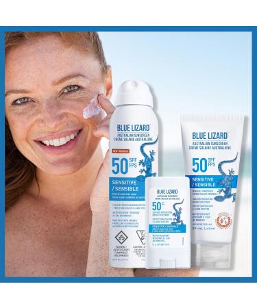 Blue Lizard Sensitive Mineral Sunscreen Spray SPF 50 with Zinc Oxide 148 ml - Buy Online on GoSupps.com