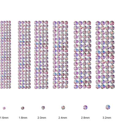 Jollin 3456pcs Flatback Rhinestones Glass Charms Diamantes Gems Stones for Nail Art 6 Size ss4 ss12 Transparent AB - Buy Online on GoSupps.com