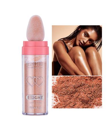 Body Powder Stick | Fairy Highlight Patting Powder Highlighter | Three-Dimensional 9g Body Shimmer High Gloss Natural Face Powder Makeup Face er Rowces 03#bronze