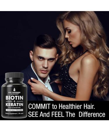 Keratin Hair Treatment Supplement + Biotin 10000mcg - Vegan Hair Growth Vitamins with Cynatine Keratin. Hair Loss Pills for Men and Women - Buy Online on GoSupps.com