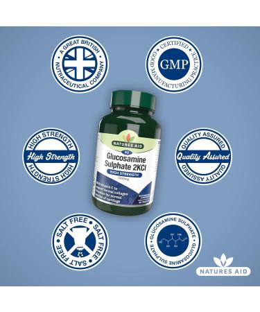 Natures Aid Glucosamine Sulphate 1000mg with Vitamin C - 90 Tablets for Collagen & Cartilage Support - Buy Online on GoSupps.com