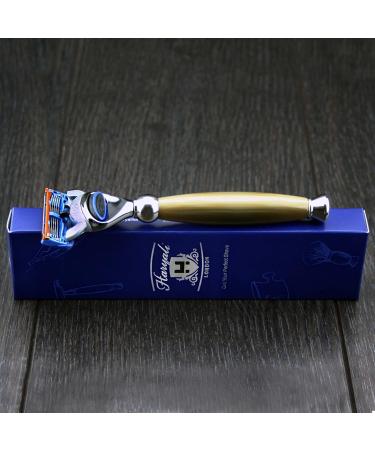 Haryali London 5-Edge Razor - Horn Replica Bart & Mustache Safety Razor for Men | Ideal New Year's Gift - International Shipping - Buy Online on GoSupps.com