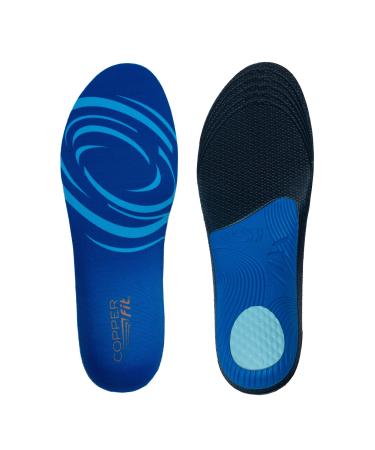 Copper Fit Men's Work Gear Plantar Fascia Insoles, Blue, Size 9-13