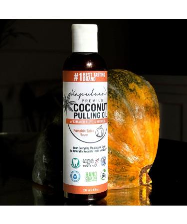 100% Pure Coconut Pulling Oil Mouthwash Natural Teeth & Gums Care with Pumpkin Spice Essential Oils - Buy Online on GoSupps.com