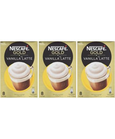 Nescaf Gold Vanilla Latte - Soluble Bean Coffee | 3 Pack (3 x 148g) | Delicious Vanilla Flavor & Extra Foam | Ideal Caffeine Drink - Buy Online on GoSupps.com