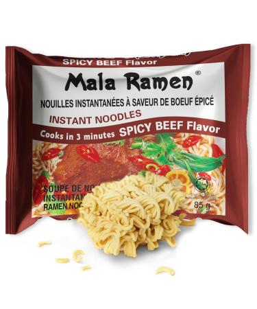 Club Supreme Mala Ramen Instant Noodle - Spicy Beef Noodles 85G - Cooks In 3 Minutes White