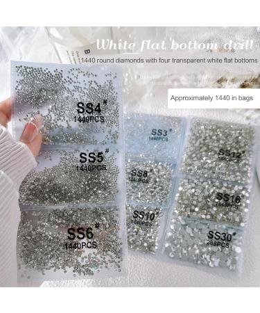 FEIlei 1440Pcs Crystal Flat Back Round Shape Rhinestones Mixed Nail Gems Gemstones Kits - Buy Online on GoSupps.com
