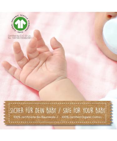 Mimadu Bio GOTS Baby Muslin Spit Towels Set - Organic Cotton Spitting Cloths for Girls (30x60 cm Blossom 3 Pack) - Buy Online on GoSupps.com
