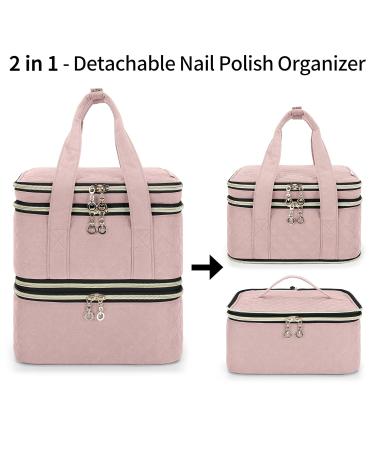 YARWO Nail Polish Organizer Case - Holds 72 Bottles - Dusty Rose - Detachable Storage Bag - for Nail Polishes and Nail Art Tools - Bag Only Patent Pending - Buy Online on GoSupps.com