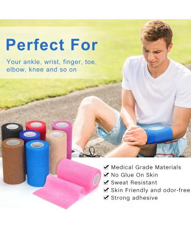 18 Pack 4 x 5yd Vet Wrap Self Adhesive Bandage Rolls - Waterproof Cohesive Tape for Horses & First Aid - Buy Online on GoSupps.com