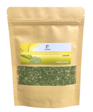Organic dried lemon grass cut 1 oz ( 28 g) with stand up resealable pouch.