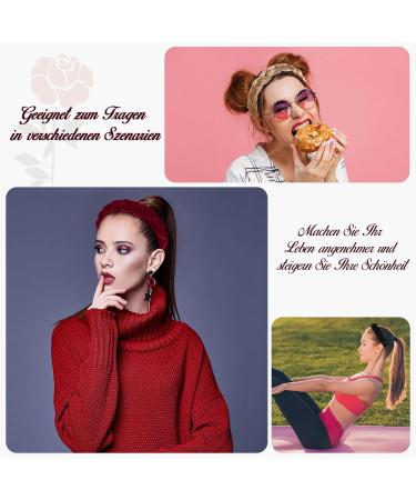 Shop Newofview Vintage Hair Accessories - 4 Piece Wide Headband Set for Women | Black Red Wine Navy Camel - Buy Online on GoSupps.com