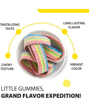 Lady Sarah Sour Rainbow Belts Candy Bag - Bulk Gummy Candy | Smart Choice from Lady Sarah Variety Sweets - Canada s Top Gummy Candy - 240 Grams (2 Candy Bags x 120G) Pakc of 2 - Buy Online on GoSupps.com