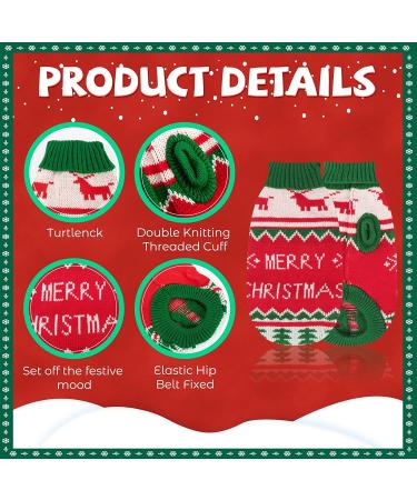 BWOGUE 2 Pack Cat and Dog Christmas Sweaters | Winter Knitwear for Kittys and Small Dogs - Buy Online on GoSupps.com