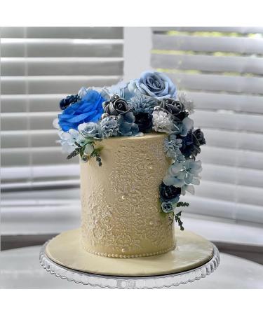 DRWATE Boho Cake Toppers Blue Flower Cake Topper Artificial Rose hydrangea Cake Decorations for Women Girl Lady Birthday Party Wedding Baby Shower Boho Flower Theme Party Supplies (Style 2) - Buy Online on GoSupps.com