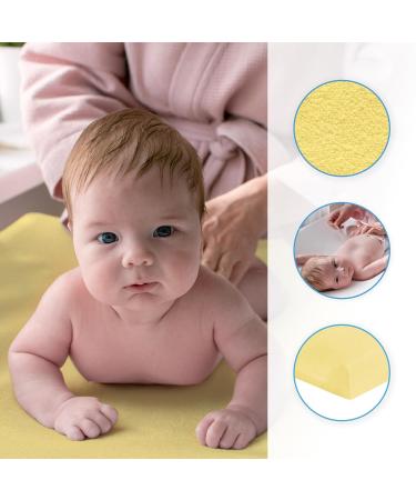 Baby Changing Mat Terry Cover for 80x50 cm Nappy Changer with Raised Edges (Yellow) - Buy Online on GoSupps.com