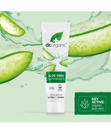 Dr Organic Aloe Vera Toothpaste - Whitening Natural Vegan Cruelty-Free Paraben & SLS Free - 100ml - Buy Online on GoSupps.com