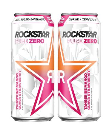 Rockstar Pure Zero Energy Drink  Tangerine Mango Guava Strawberryh  0 Sugar  with Caffeine and Taurine  16oz Cans (12 Pack) (Packaging May Vary) - Buy Online on GoSupps.com