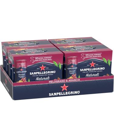 San Pellegrino Naturali Italian Sparkling Drink Melograno & Arancia Orange and Pomegranate 330 mL Can 24 Cans Total Aranciata Melograno Sparkling Drink - Buy Online on GoSupps.com