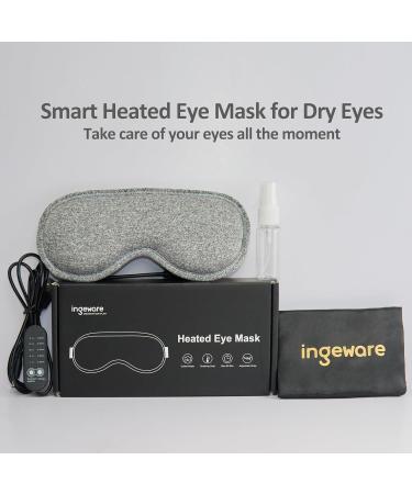 Heated Eye Mask for Dry Eyes | Ingewear Temperature-Controlled Warm Compress | Dark Grey Remote Eye Heating Pad - International Shipping Available - Buy Online on GoSupps.com