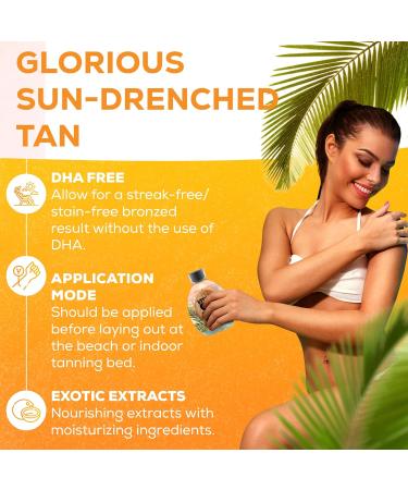 Vitamin Sea Natural Bronzer Tanning Lotion - DHA-Free Coconut Oil Formula for Sensitive Skin | Streak-Free Bronzing Accelerator 13.5oz - Safe for Indoor Tanning Beds - Buy Online on GoSupps.com