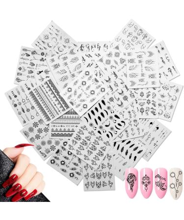 24 Sheets Dream Catcher Nail Stickers Decals MWOOT Nail Art Water Transfer Sticker with Flowers Feather Butterfly Animal for DIY Nail Tips Decoration - Buy Online on GoSupps.com